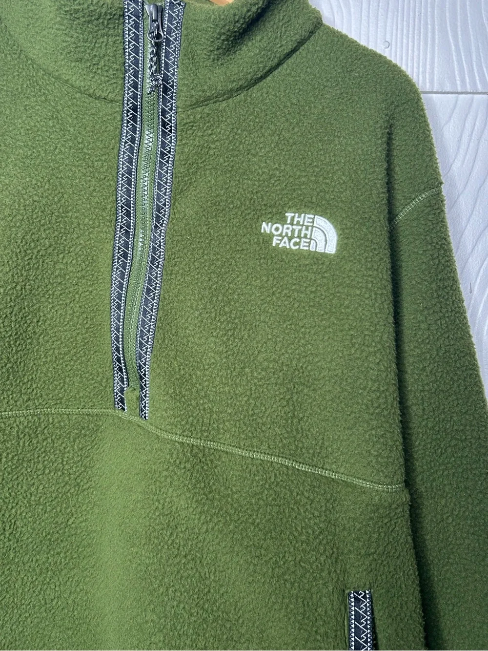 The North Face Olive Green Half-Zip Fleece Pullover